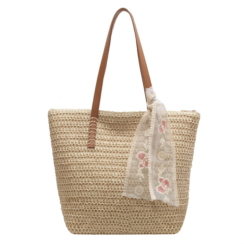 Top New Bag Summer Women's Multi functional Designer 2025 New Large Capacity Advanced Retro Versatile Single Shoulder Handbag Holiday Woven Beach