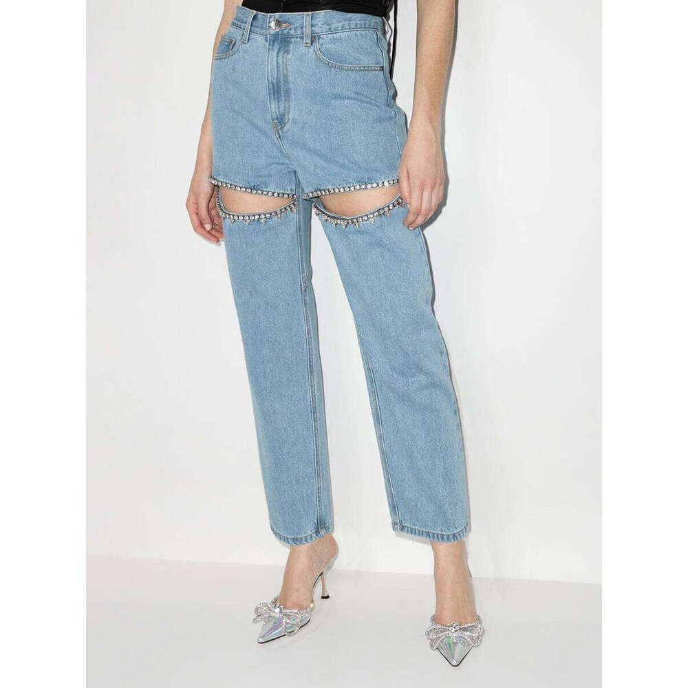American Versatile Slimming 2025 New Spring Loose High Waist Long Straight Leg Pants Jeans for Women New Arrival Hot Style Loose Fashionable Printing