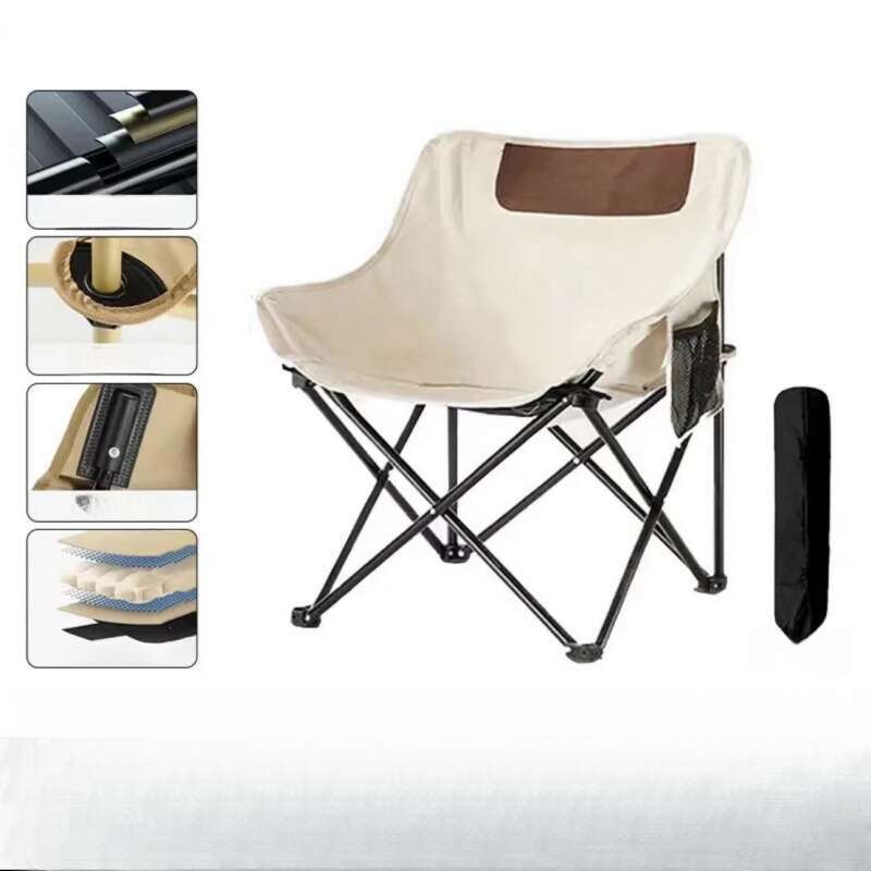 Moon Outdoor Folding Camping Chair Portable Fishing Picnic Sketching Backrest