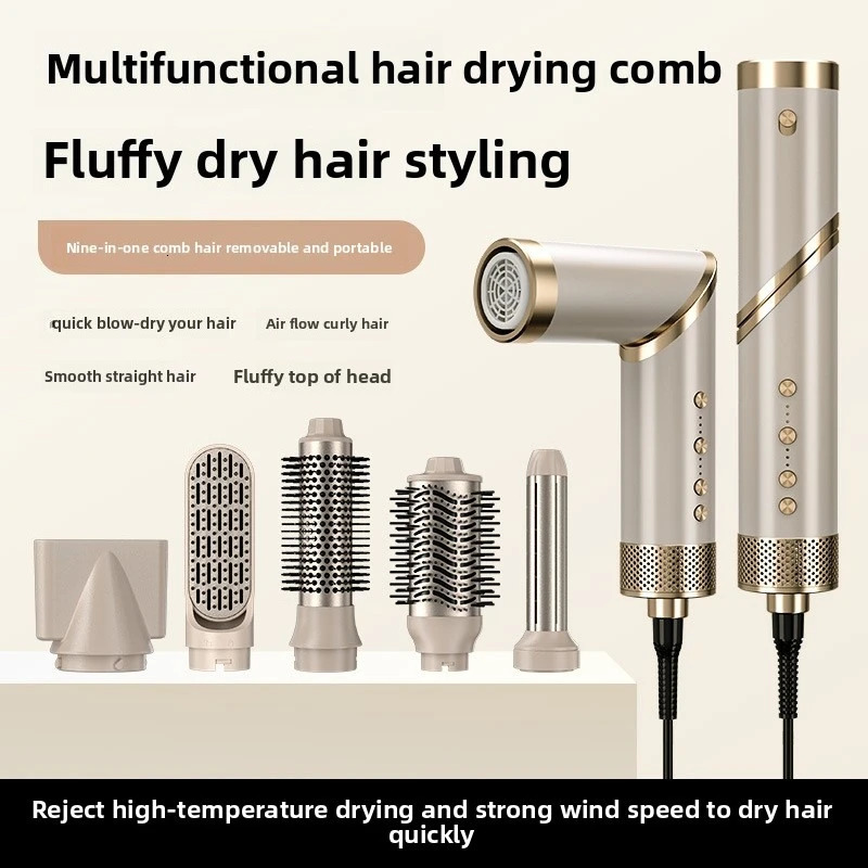 5 in 1 Folding Multifunctional Hair Dryer Plasma Household Air Comb Set Multifunctional Hair Dryer Curling Iron 250513