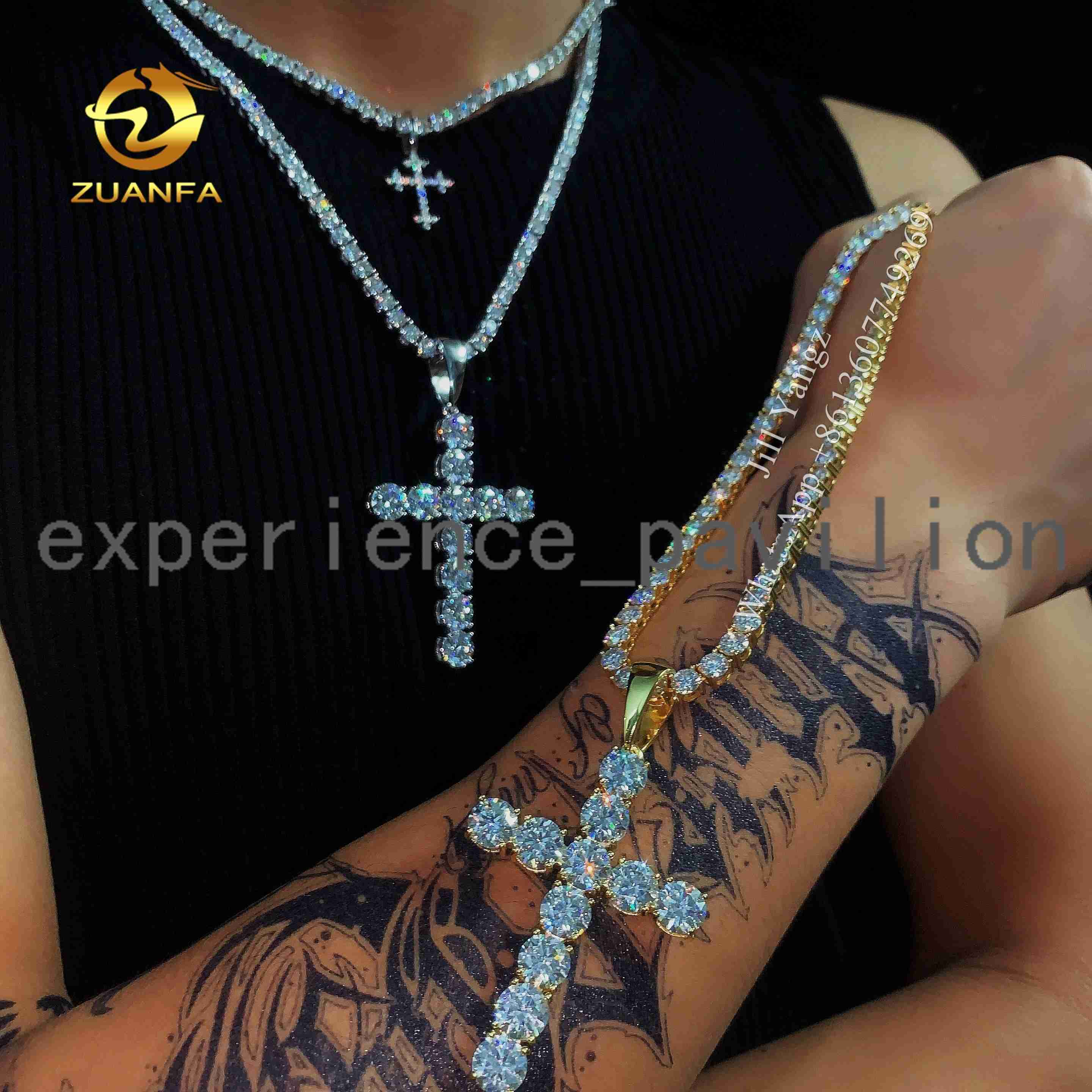 Ready Stocks Tiny Cross Pendant Religious Jewelry Moissanite Pendants Iced Out Diamonds Custom Moissanite Pendant