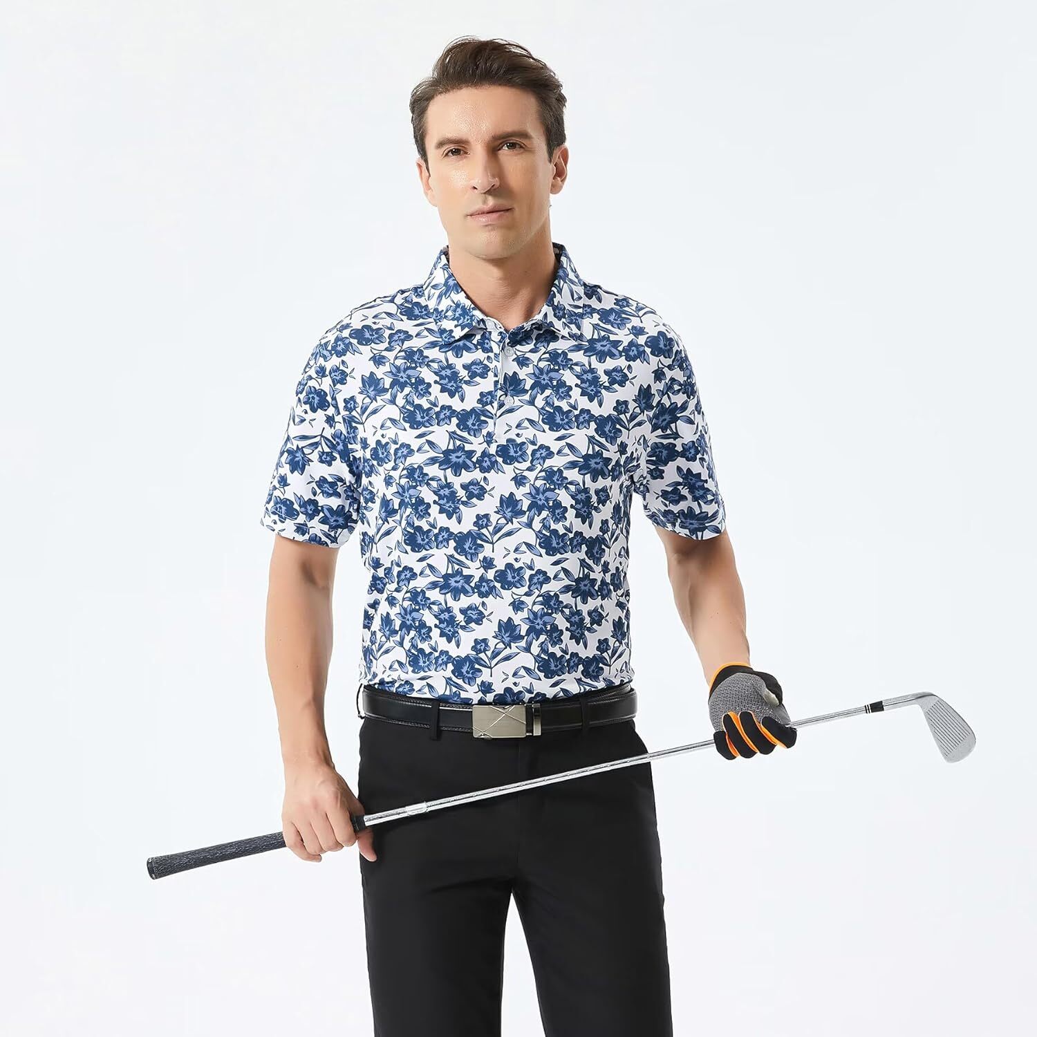 Mens Polo shirt Golf Shirts for Men Dry Fit Performance Print Short Sleeve Moisture Wicking Golf Polo Shirts Polos shirts tshirt Casual tops summer cl