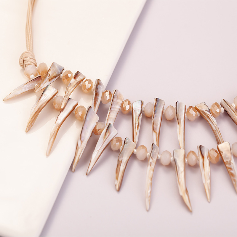 New Crystal Multi Layer Two Piece Set for Direct Sale Horn Shell Necklace
