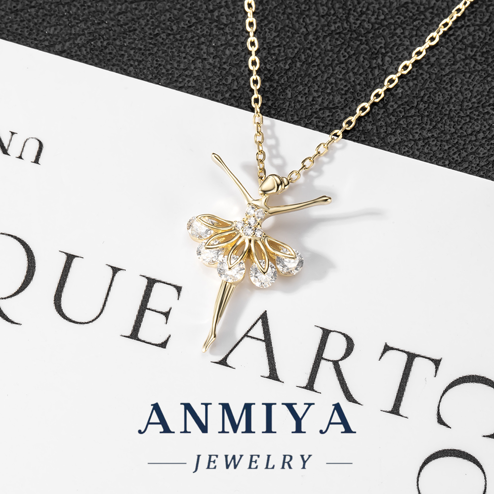 Delicate Dancer Charm for Ballet Lovers,Dainty S925 Necklace,Minimalist S925 Silver Jewelry