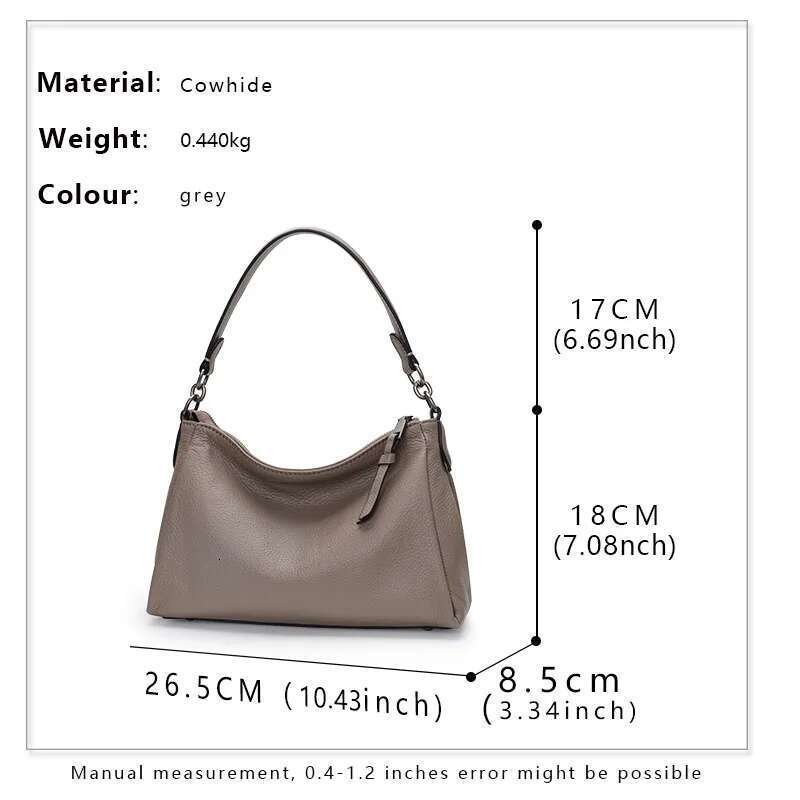 New Fashion Women's Leather Shoulder Large Capacity Soft Top Layer Cowhide Hourglass Armpit Bag
