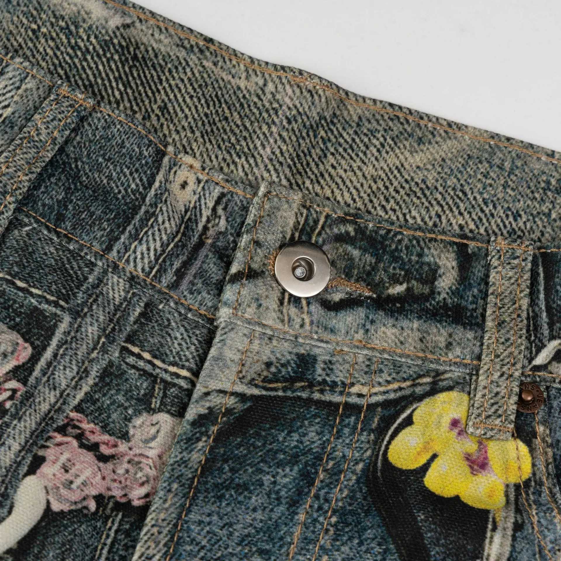2025 New Candy Chain Old Washed Denim Zipper Slim Fit Straight PANT Jeans Cotton Denim Pants Casual Jeans Size XS-XL #N018 X250514
