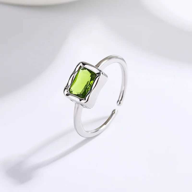 925 Sterling Silver Square Zircon Adjustable Rings For Women Wedding Luxury Jewelry DropshippingXJ250514