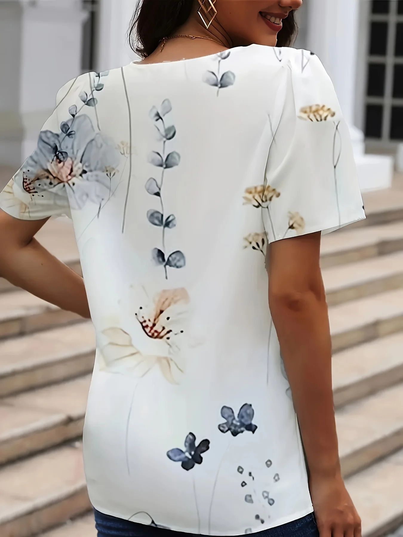 Elegant Loose Blouse Woman Fashion Temperament Long Sleeve Shirt Printed Casual Holiday Top 250514