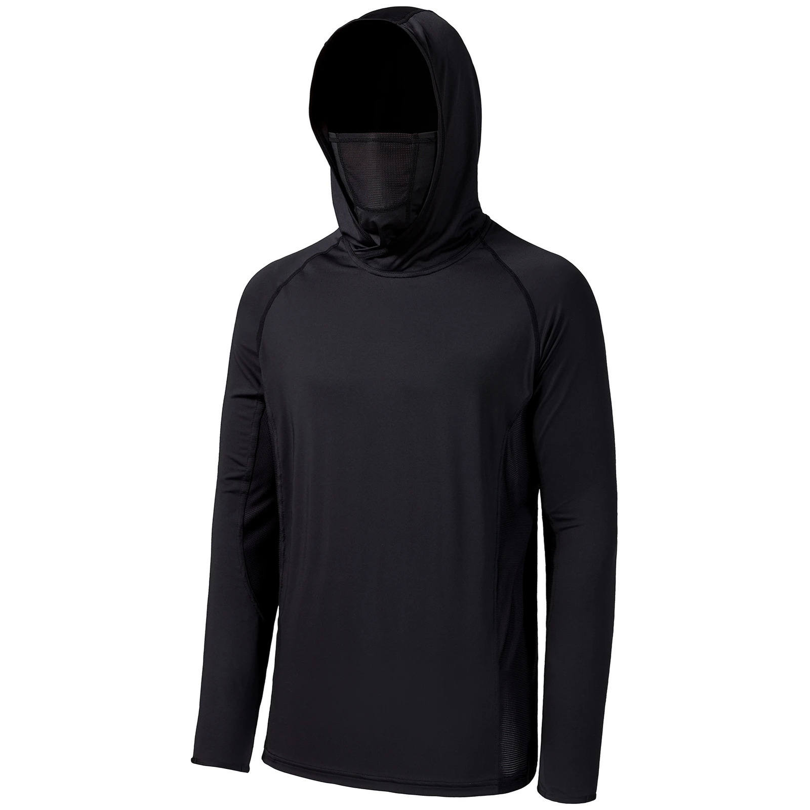 Bassdash UPF 50 Mens Long Sleeve Fishing Shirt with Mask UV Neck Hoodie 250514