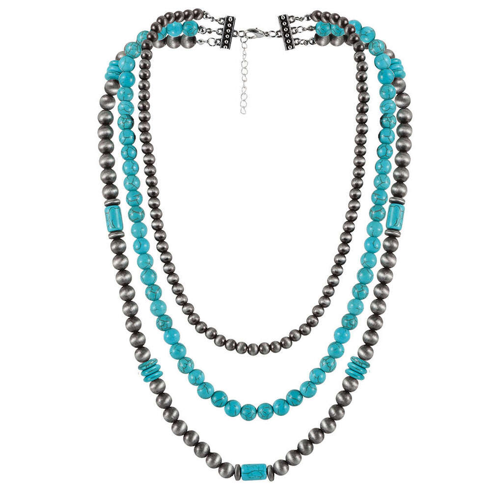 Jewelry turquoise necklace Bohemian style multi-layer layered collarbone chain NK24180
