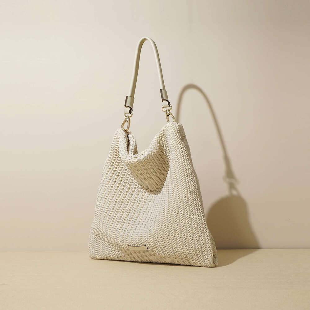 2025 Summer New Knitted Tote For Women Large Capacity Work Simple Commuter Single Shoulder Crossbody Bag