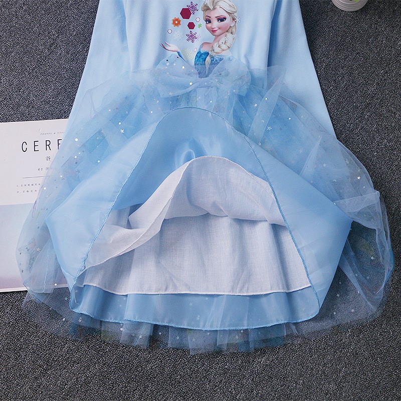 DISNEY infant designer clothes baby girl designer clothes Frozen Elsa princess Little girl dress princess outfit birthday party clothing comfortable s