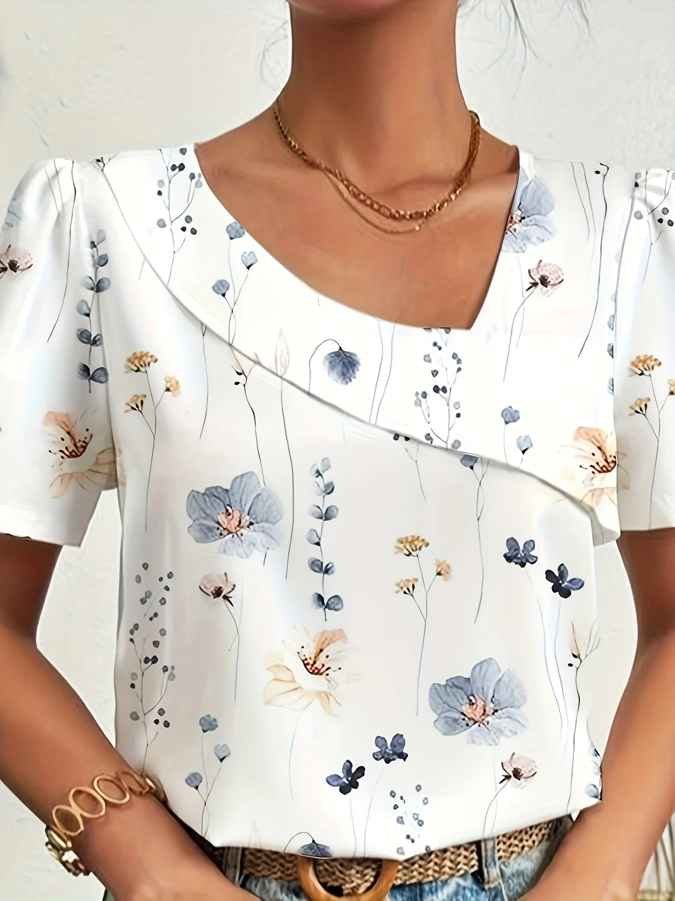 Elegant Loose Blouse Woman Fashion Temperament Long Sleeve Shirt Printed Casual Holiday Top 250514