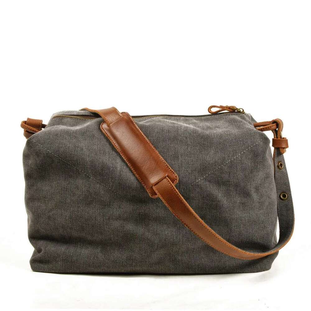 New Canvas Satchel Leisure Literary Retro One-Shoulder Men's Diagonal Women's Simple Messenger Bag