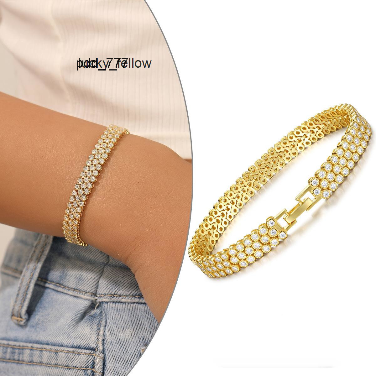 19mm S925 Silver Moissanite Bracelet Luxury Design Fashion and Versatile Hand Accessory