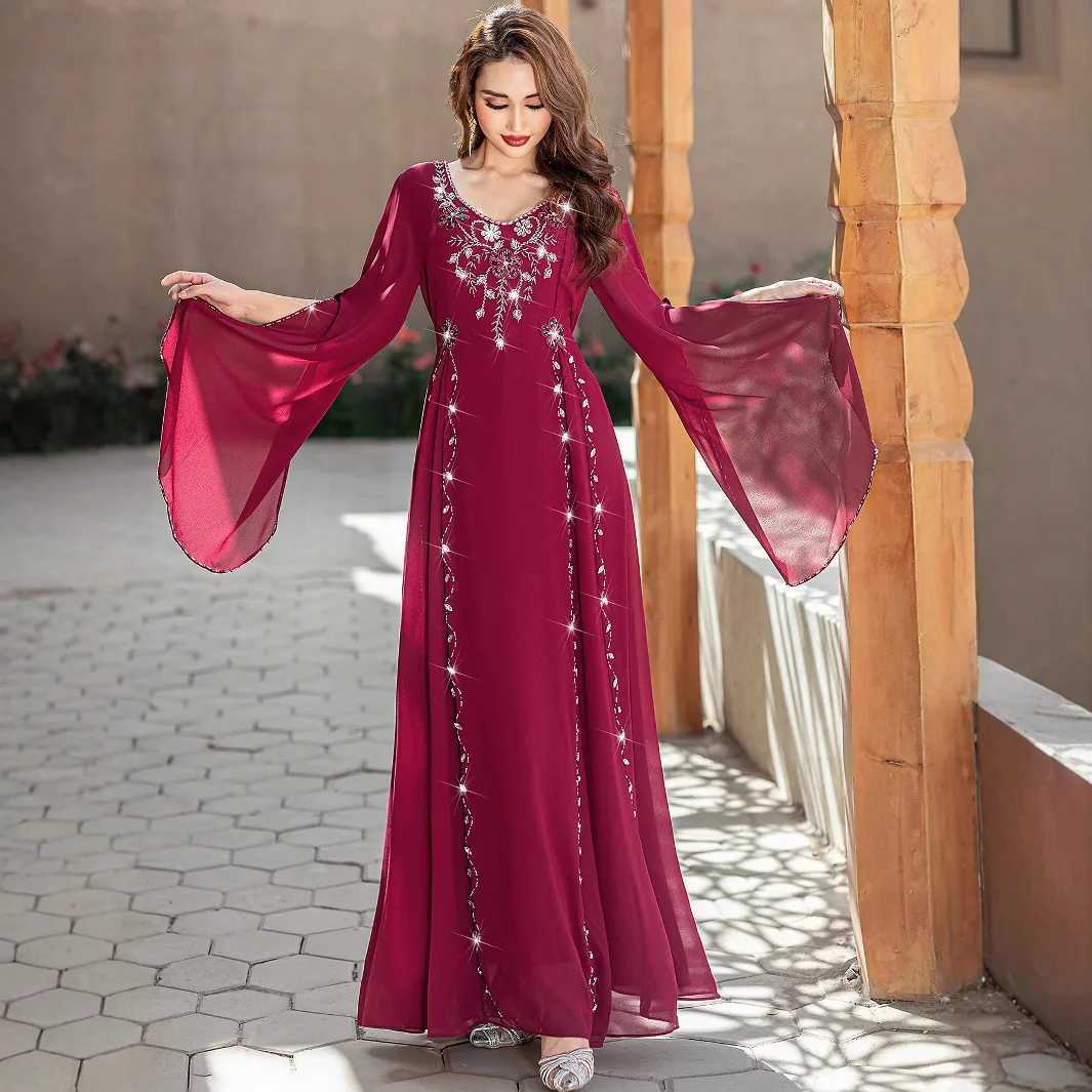 Eid Evening Party Dress Diamonds Abaya Dubai Kaftan Women Muslim Dresses Robe Morocco Caftan Femme Musulmane Vestidos Longue New X250514