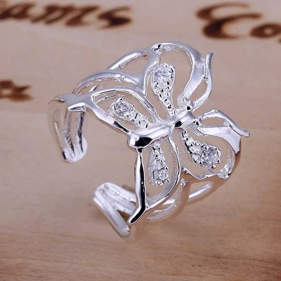 925 Sterling Silver Crystal Wedding Ring Hot-saled Fashion Women Christmas Gifts Beautiful Elegant Train JewelryXJ250514