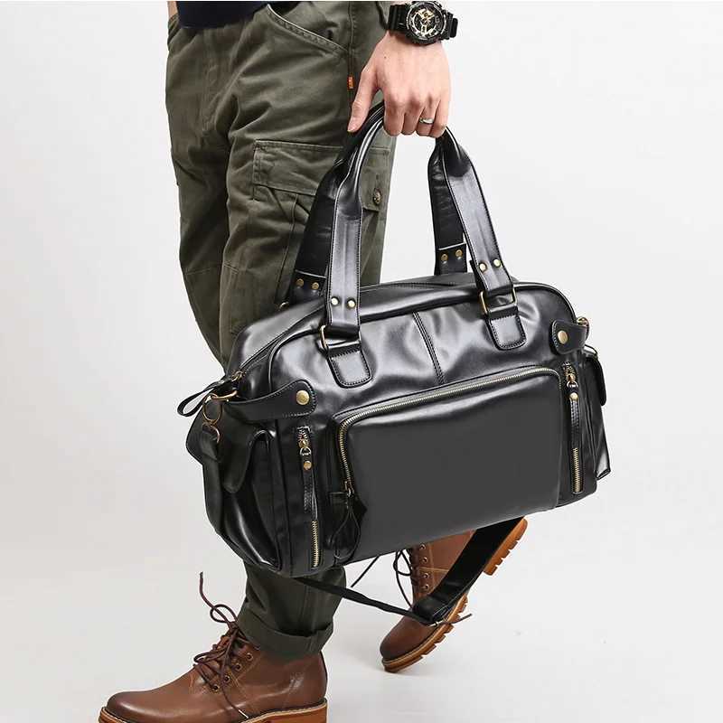 M Travel Bag Duffle Handbag Shoder Bag PU Leather Big Messenger Bags High Quality Mens Lage Storage Crossbody Bag Z250514