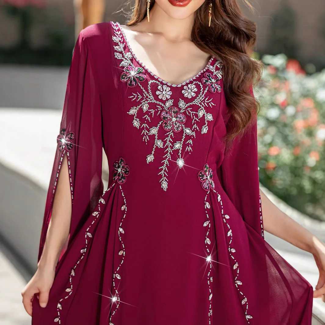 Eid Evening Party Dress Diamonds Abaya Dubai Kaftan Women Muslim Dresses Robe Morocco Caftan Femme Musulmane Vestidos Longue New X250514