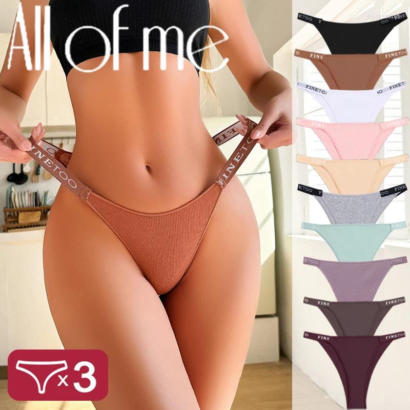 Women's Panties 3Pcs Sexy Lingerie Women Cotton Finetoo Letter Low Waist Female Briefs Underwear Comfortable Underpants Intimates