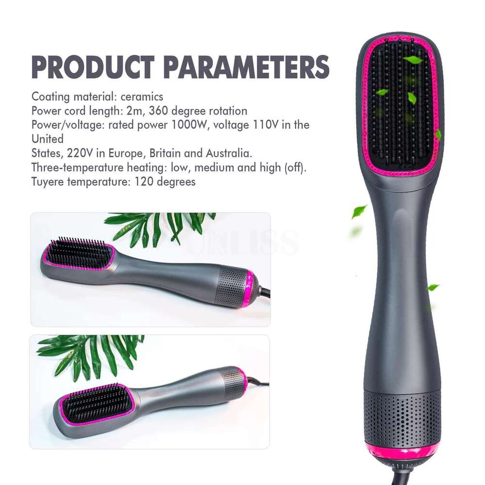 Heating Straightener Dryer and Straightening Electric Comb Brush One Step Salon Hair