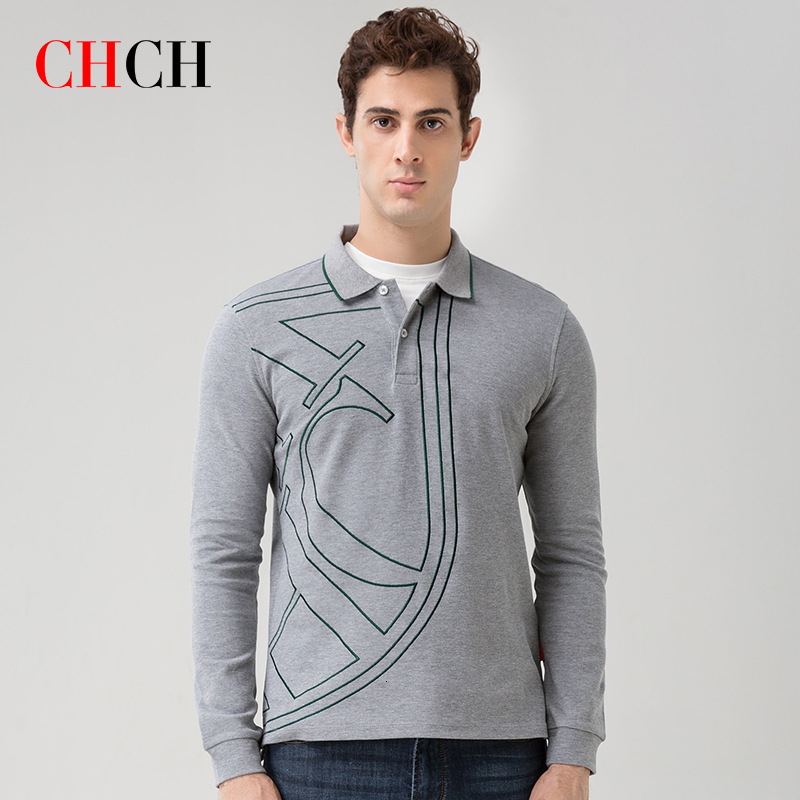 CHCH Classic Fashion Spring and Autumn Sleeve Outing Casual Men's Long Polo Shirt