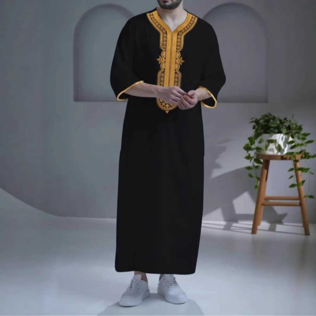dubai arabic muslim fashion traditional muslim abayas dashiki robe dress for men kaftan thobe evening dresses 2025 X250514
