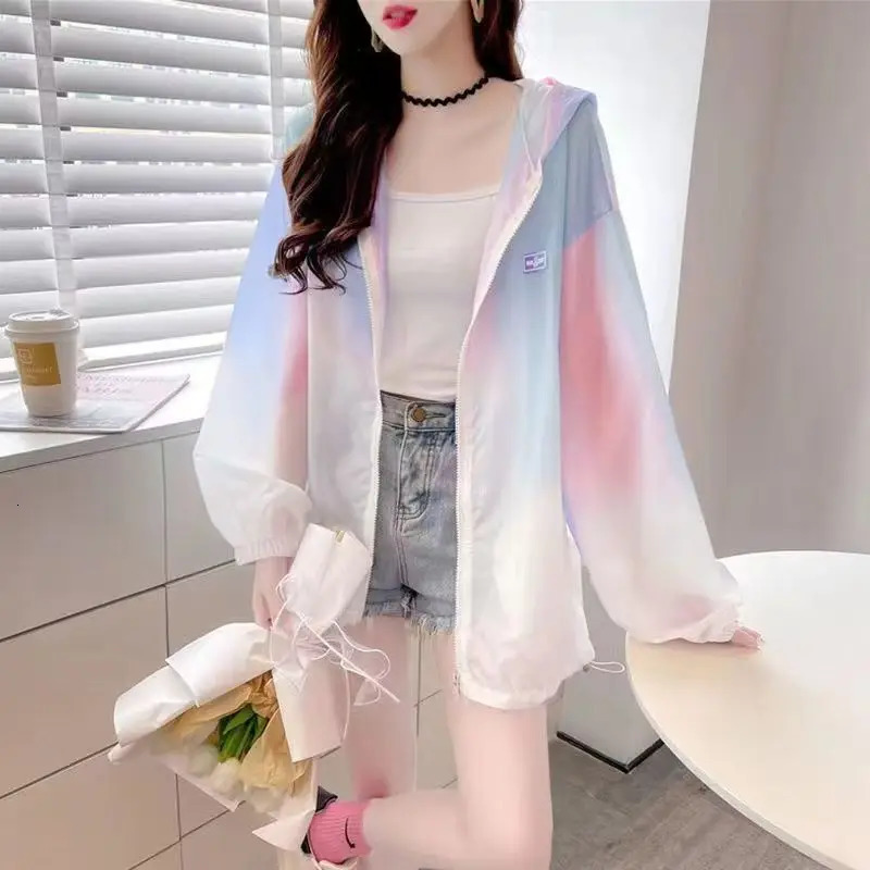 Quick Dry Breathable Sunscreen Coat Women Lightweight Coat UV Protection Thin Jackets Matching Chic Hoodie Sweet Casual Raincoat 250513
