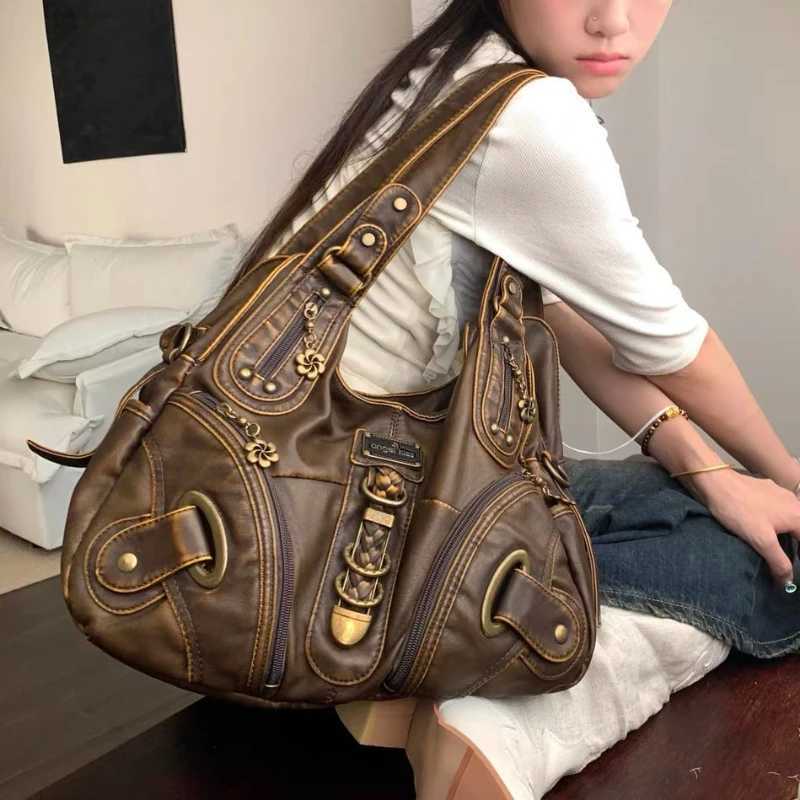 Y2k Ahetic Vintage Womens Handbags Casual Grunge Streetwear Shoder Underarm Bag Fem All My Trendy Tote Bags Z250514
