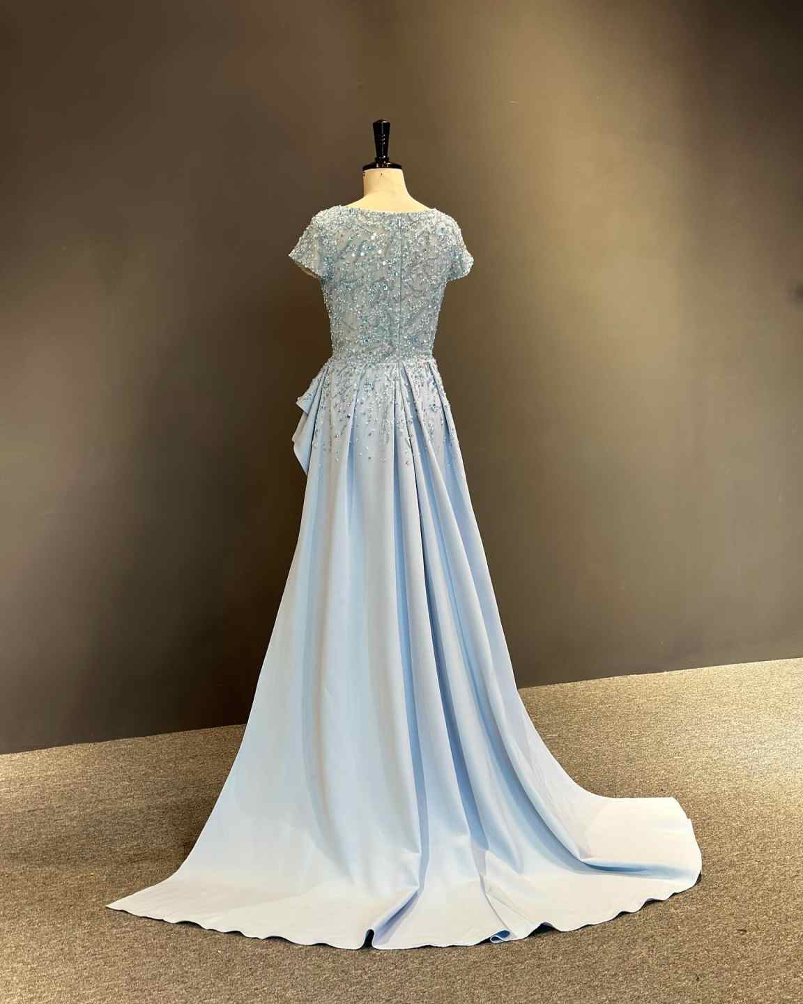 Crystals Glitter Prom Dresses Mermaid With Boat Neck Sequins Customized Zipper Court Gown Floor-Length Evening Dress Plus Size Vestido De Noite