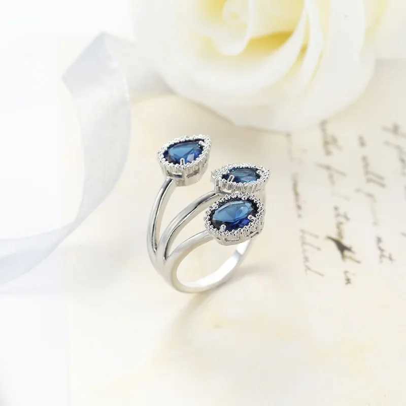 Fashion 925 Sterling Silver Multi-Layer Clear Black CZ Zircon Rings for Women Anillos Geometric Stackable Resizable Rings BagueXJ250514