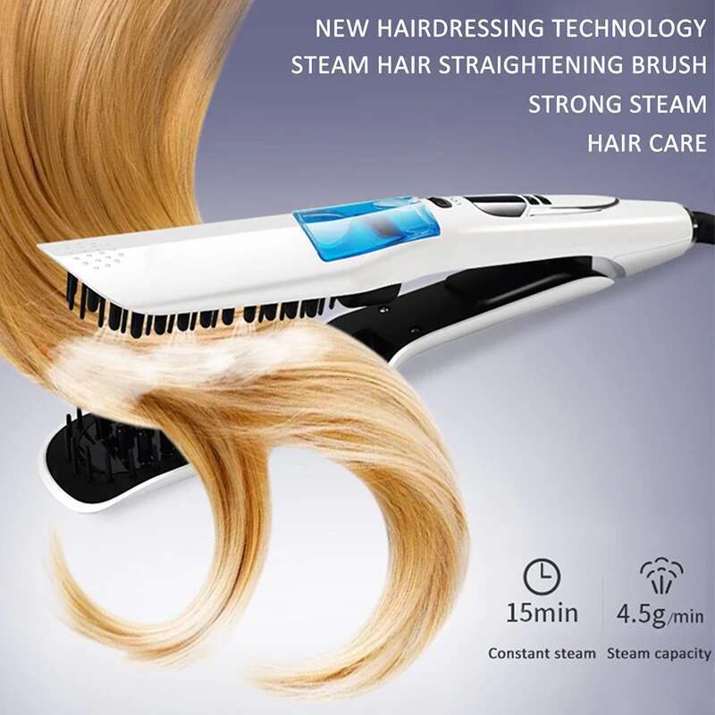 Professional fast electric Multi-functional dry and wet steam straightener PTC heating hair straighten