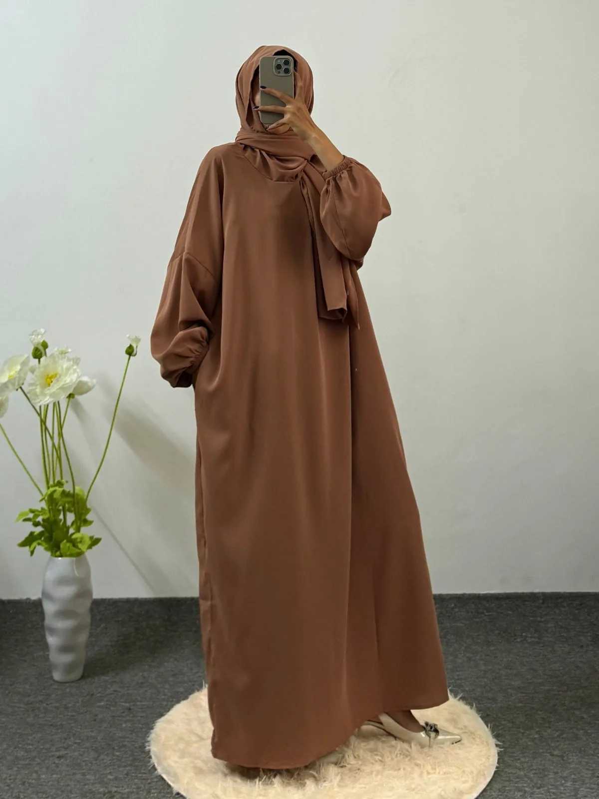 Modesty Prayer Dress Women Jilbabs Kaftan Muslim Abayas Dubai Robe Hijab Smocking Slve Ramadan Dresses Islamic Clothing X250514