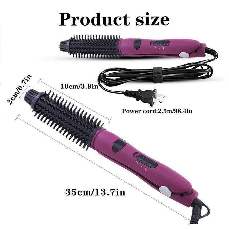 3 in 1 Straightener and Curler Round Electric Hair Brush Professional Curling Iron