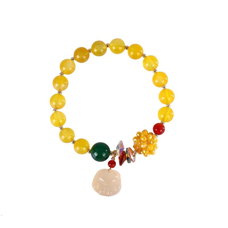 Agate stone crystal pendant bracelet, niche design, best friend girlfriend birthday gift, jewelry bracelet