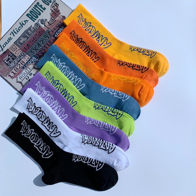 Designer Socks Trendy Ins Men S And Women S Long Haruku Hip Hop Street Mid Tube College Style Skateboarding Socks Sports Socks