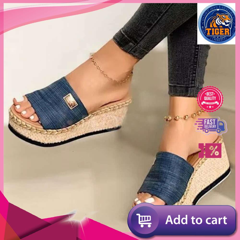 Ddmytiger Females Womens High Heels Sandal Summer Leisure Wedges Sandals New Outdoor Beach Slippers Women Platform Mules Slipper Plus Size Synonyms S 