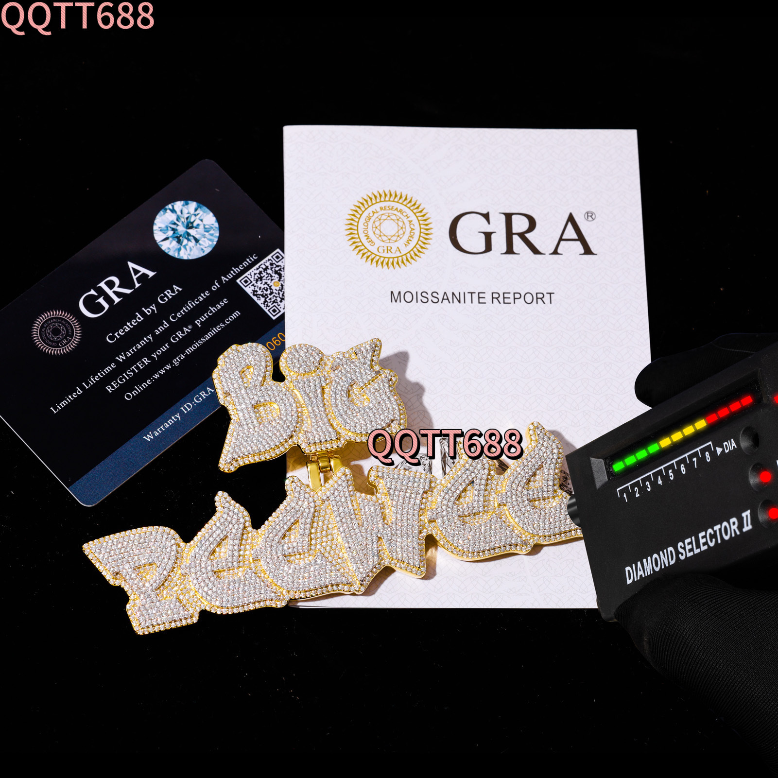 VVS D Moissanite Custom Jewelry 925 Silver Iced Out Pass Diamond test White Gold Premium Personalized Moissanite Pendant Hip Hop