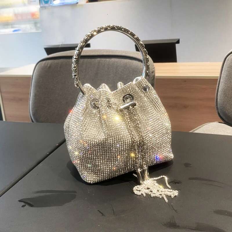 purses and handbags bags for women Designer bucket clutch purse evening banquet Crystal rhinestone shoulder bag
