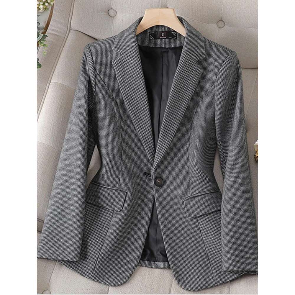 XFPV Women's Apricot Woolen Temperament Casual Thickened Slim Single Button Blazer Coat Fashion New Winter Autumn 2025 SM8557
