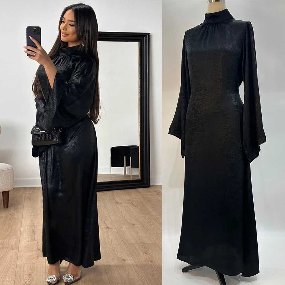 New Modest Muslim Loose Slve Belted Dress Robes Corban Eid Al Adha Shiny Party Evening Dresses Moroccan Turkey Dubai Vestidos X2505141