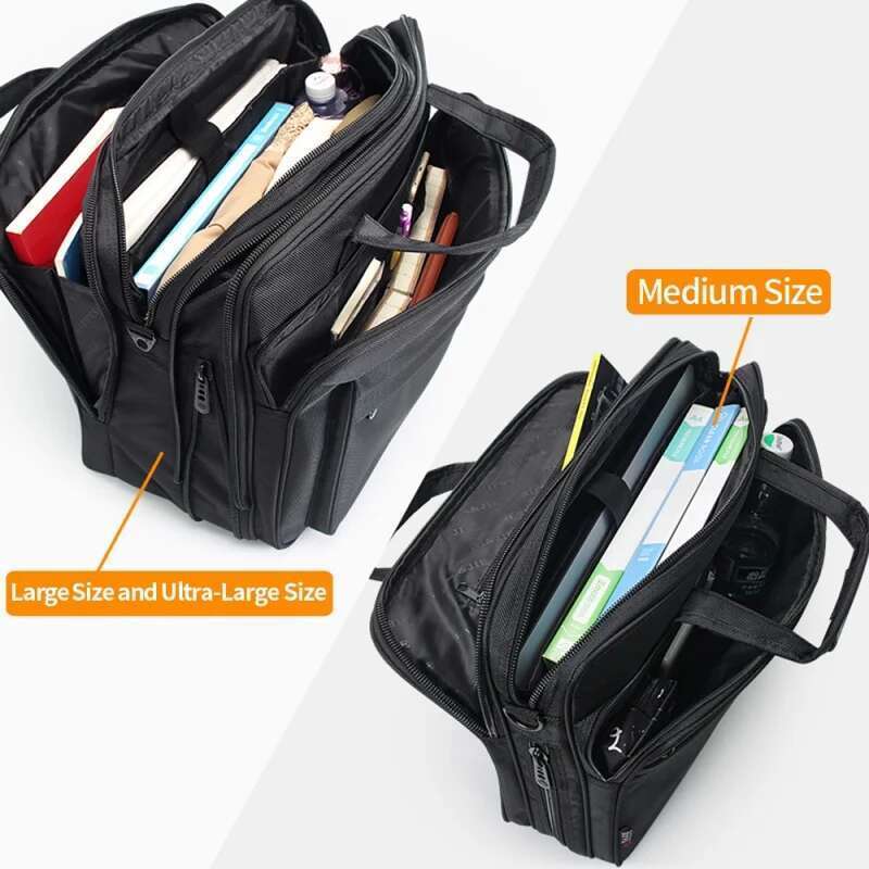 Large Capacity Briefcase Men Business 15.6 inch 17" 19" Laptop Shoulder Bags Canvas Handbags Notebook Bag messenger