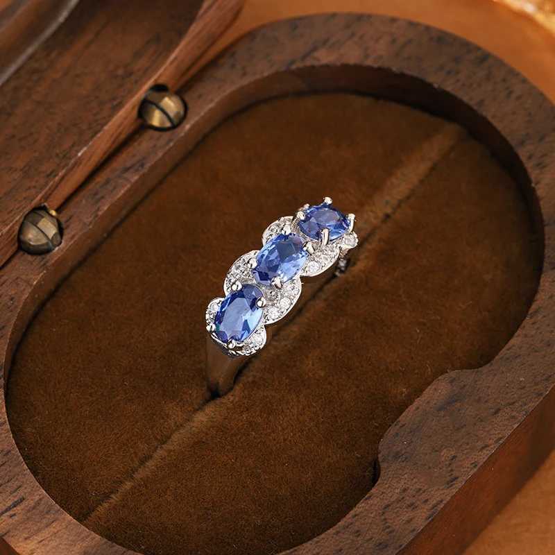 Exquisite Blue CZ Ring for Women | Premium 925 Sterling Silver | High-Quality Fashion Jewelry Gift Wedding RingXJ250514