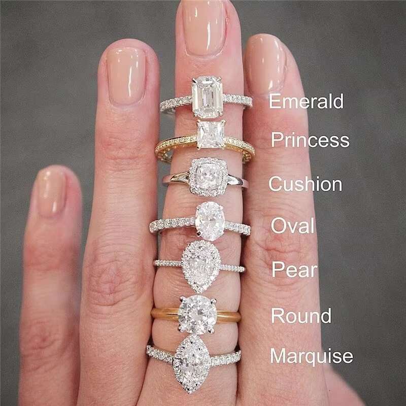 Personal Use 10k Real Gold Engagement Ring Jewelry Fancy Cut Vvs1 Moissanite Women Wedding Band Ring