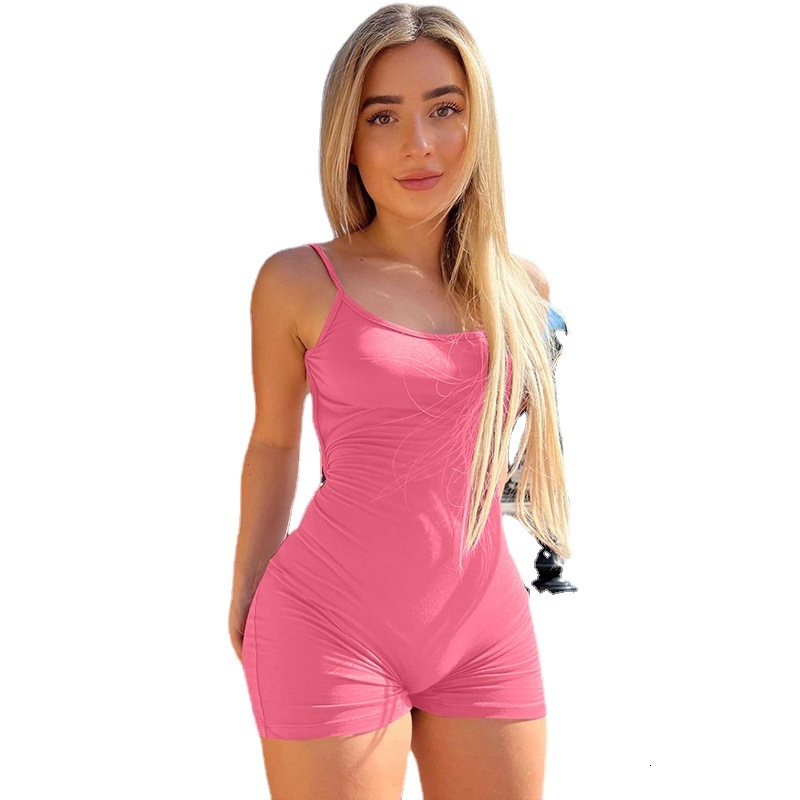 Wind womens clothing 2025 summer new product fashionable and sexy slim fit backless pleated camisole jumpsuit
