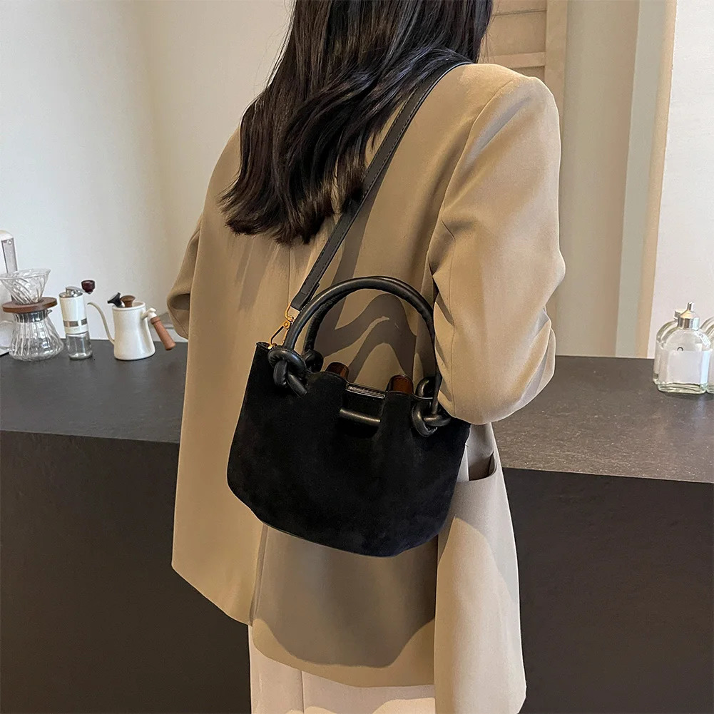 Women Lady Handbags Purses Solid Color PU Leather Fashion Versatile Bucket Bag Single Shoulder Sling 250514