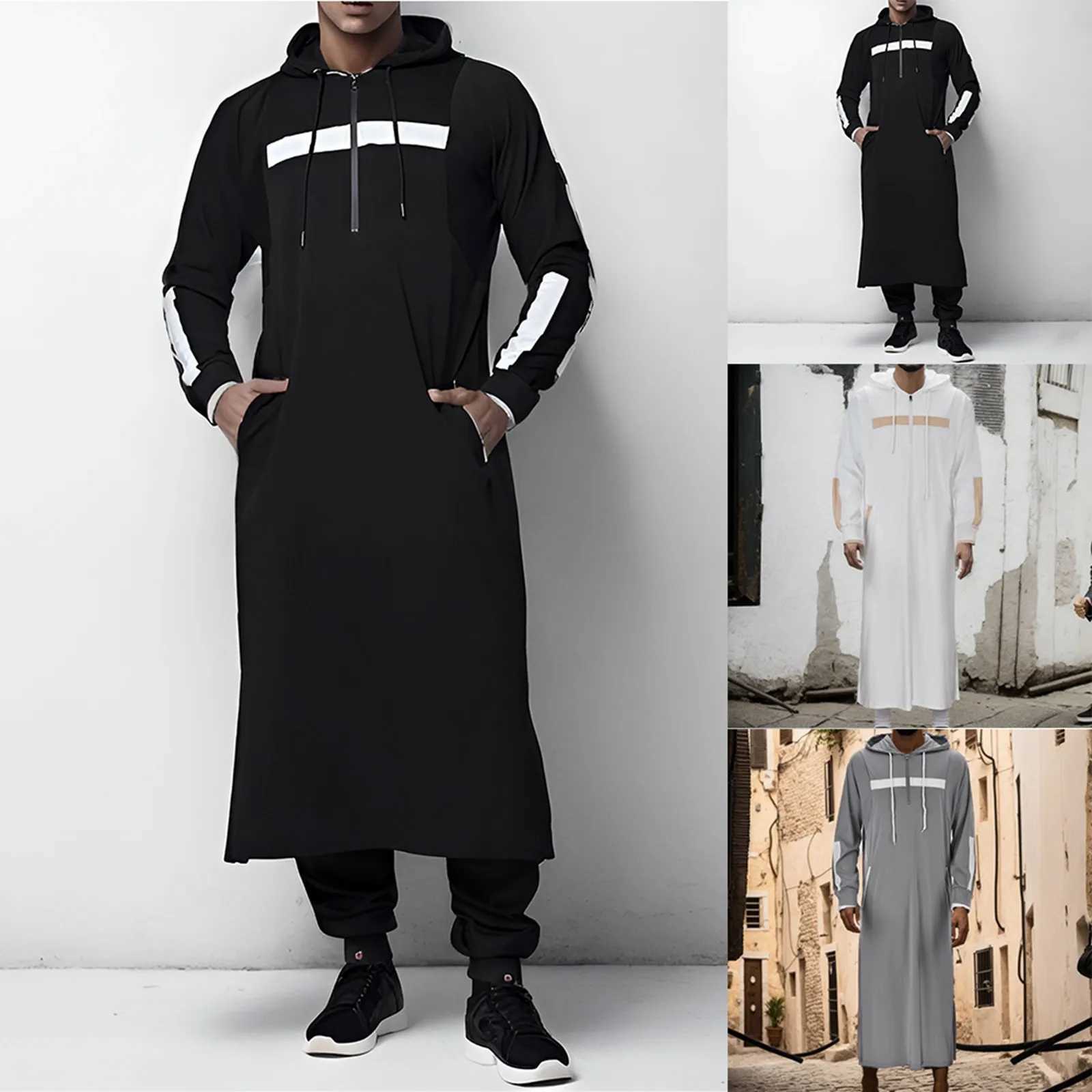 New MenS Handsome Hooded Sweatshirt Fashion Clothing Casual Classic Long Sleeve Hooded Drawstring Long Sweater Vintage Robe X250514