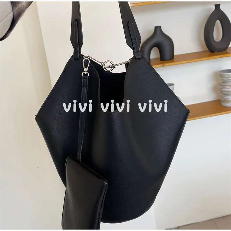 Brand Design Retro Lotus Tote Women New Fashion Leisure Bucket Shoulder Handbag Underarm Shopping Bag Comes With Wallet