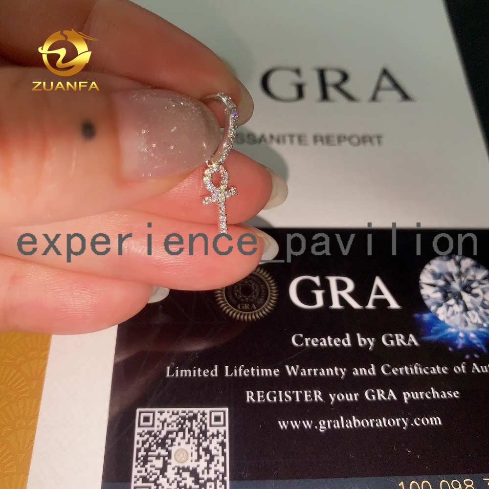 Tiny Smallest Cross Pendant Ready Stocks Ankh Jewelry Moissanite Pendants Iced Out Diamonds Custom Moissanite Pendant
