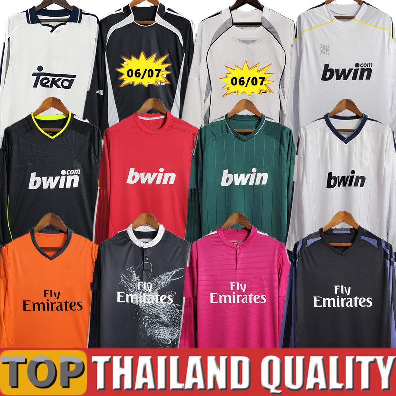 Retro Soccer Jerseys long sleeves REAL 94 MADRIDS ZIDANE GUTI Ramos RAUL 95 96 97 98 99 SEEDORF CARLOS REDONDO 00 01 02 04 06 final KAKA vintage classic Football shirt kit